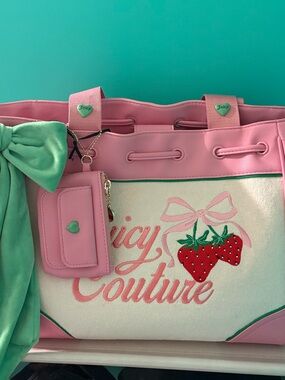 Juicy Couture Retro Strawberry Day Dreamer Bag and Strawberry Barrel Bag Bundle